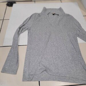 Magaschoni collared V-neck sweater Gray Size L  Long Sleeve